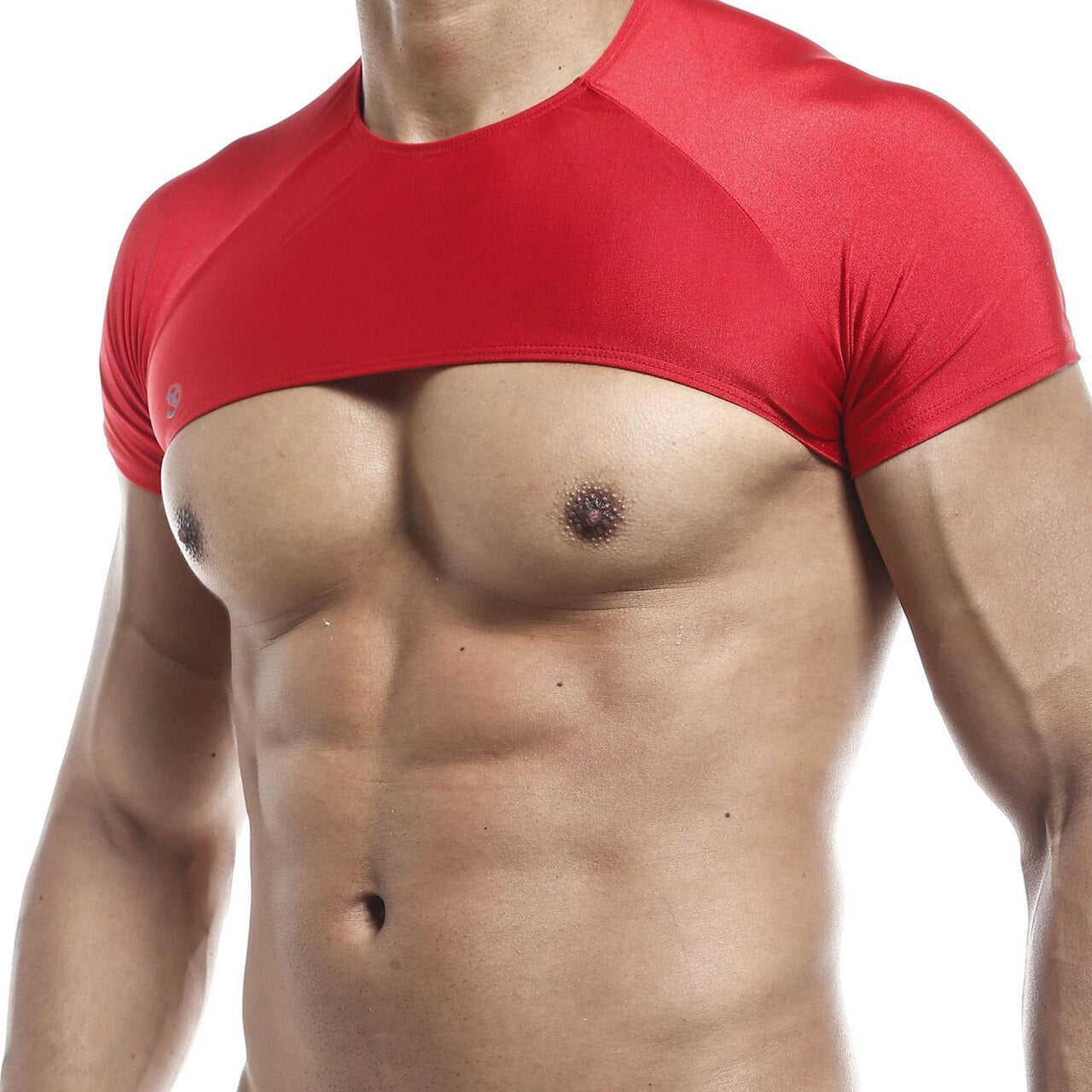Mens Joe Snyder Stretch Spandex Posing Top with Cap Sleeves Red