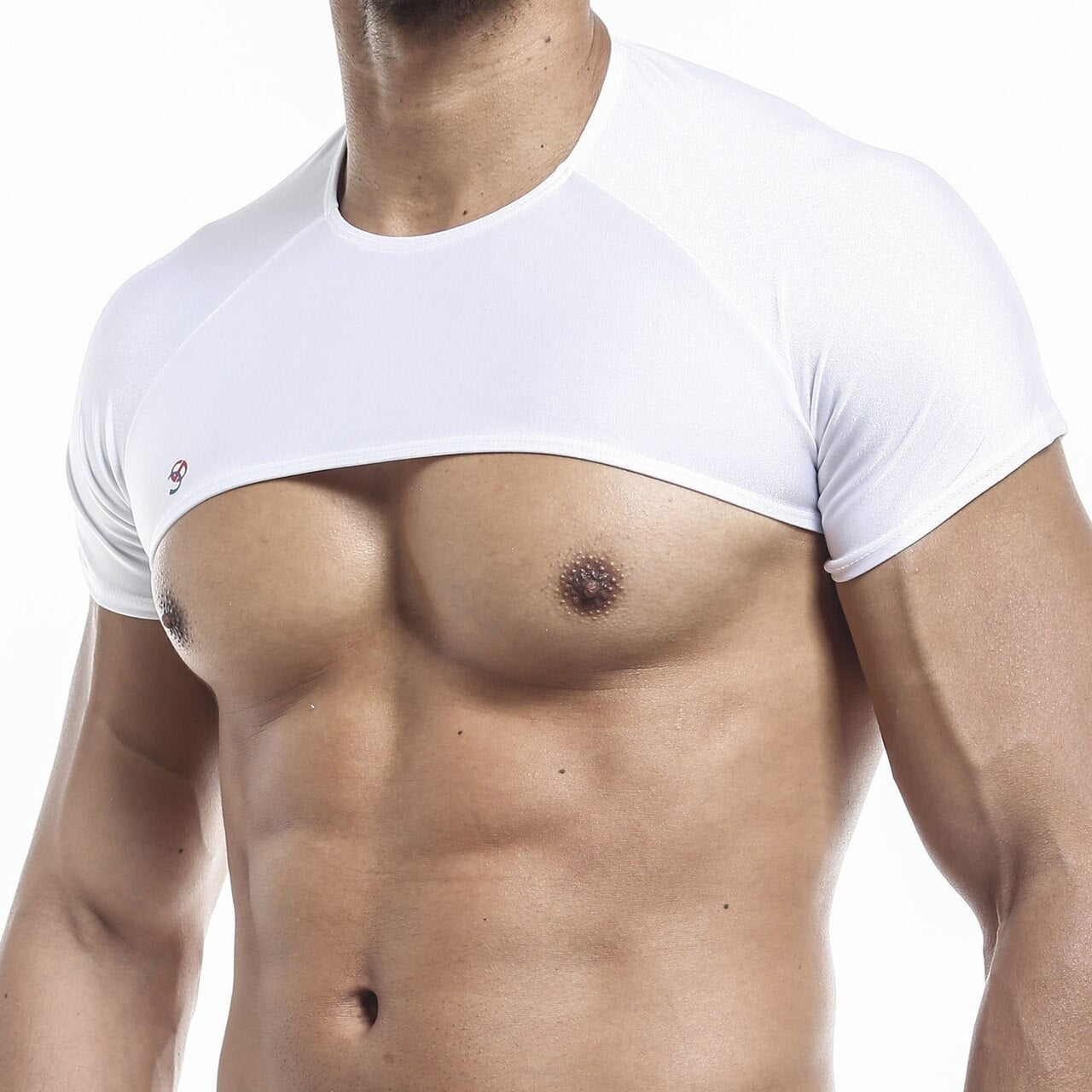SALE - Mens Joe Snyder Stretch Mesh Posing Top with Cap Sleeves White