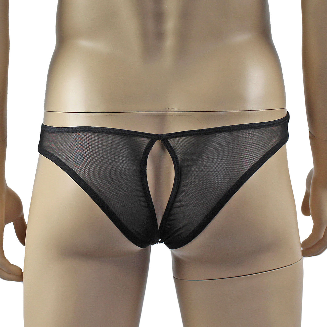 Mens Lace OPEN BACK Capri Brief, Male Panties (black plus other colours)