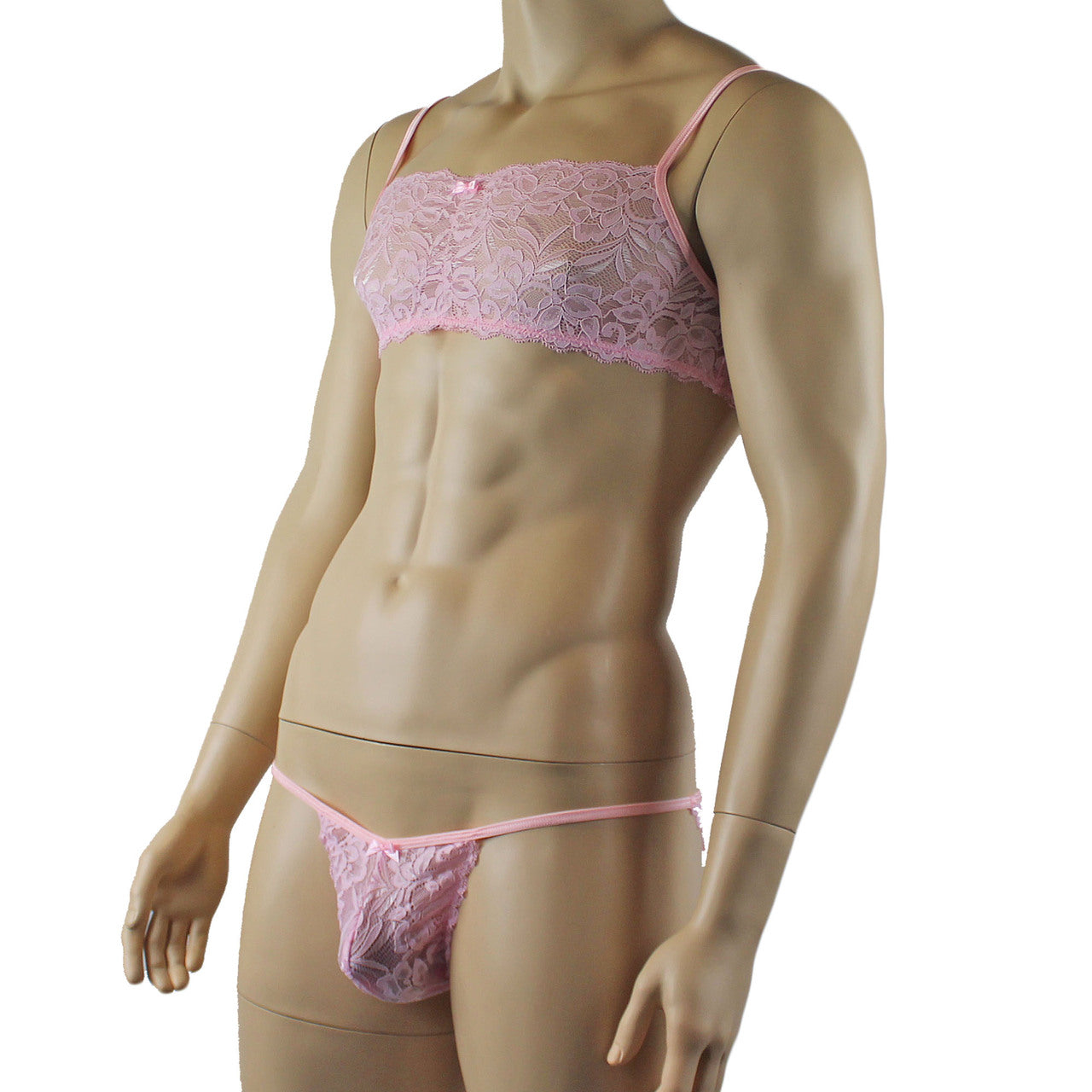 Mens Sexy Lace Bikini Brief, Male Panties (light pink plus other colours)