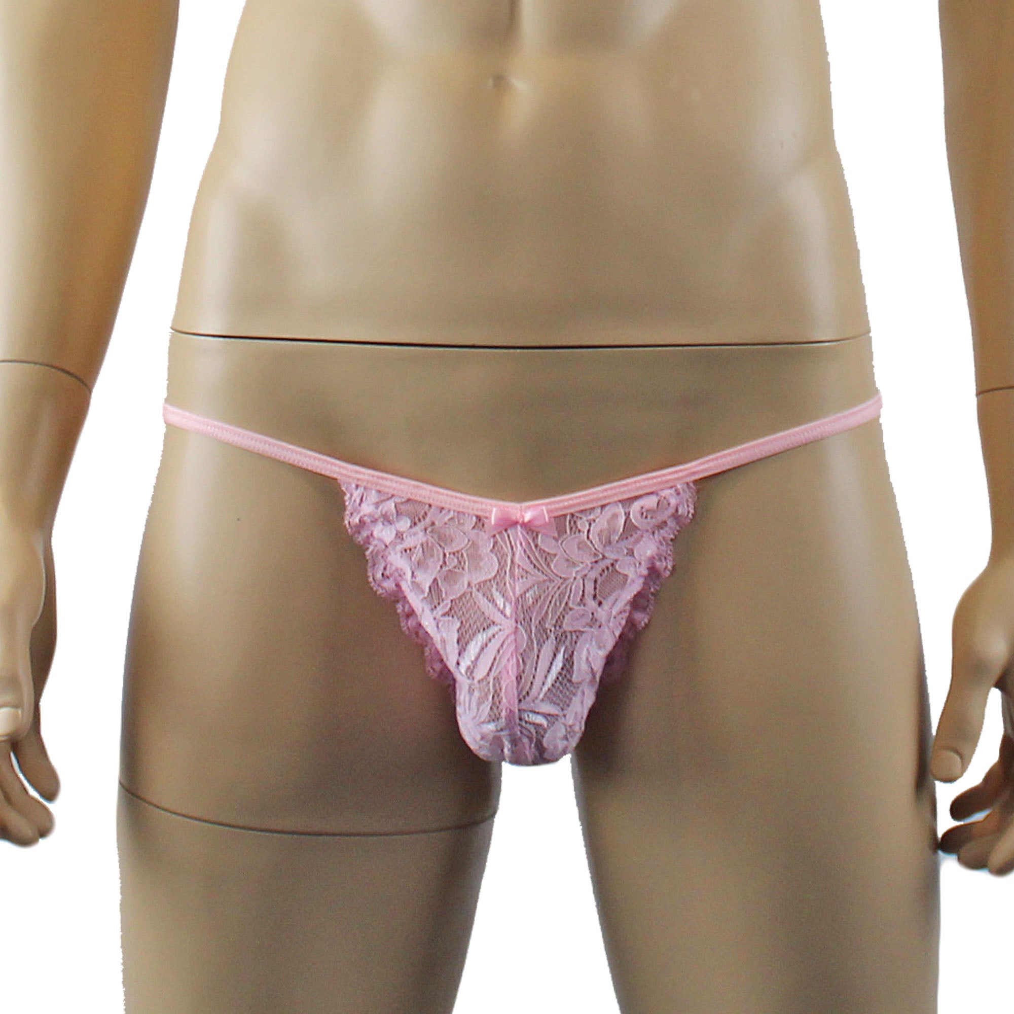 Mens Kristy Lingerie Bra Top and Bikini Brief Light Pink