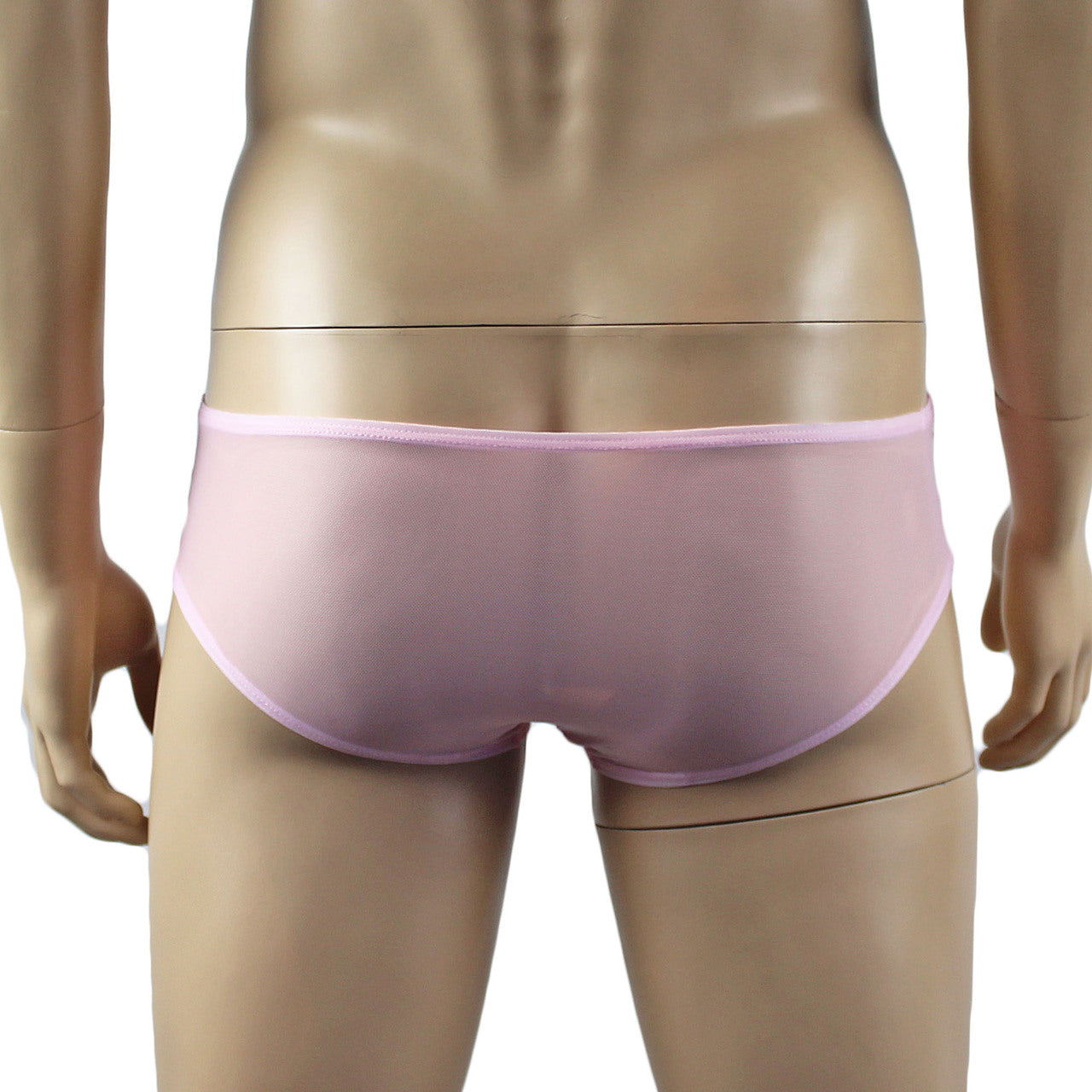 Mens Lingerie Sexy Lace and Mesh Panty Brief (light pink plus other colours)