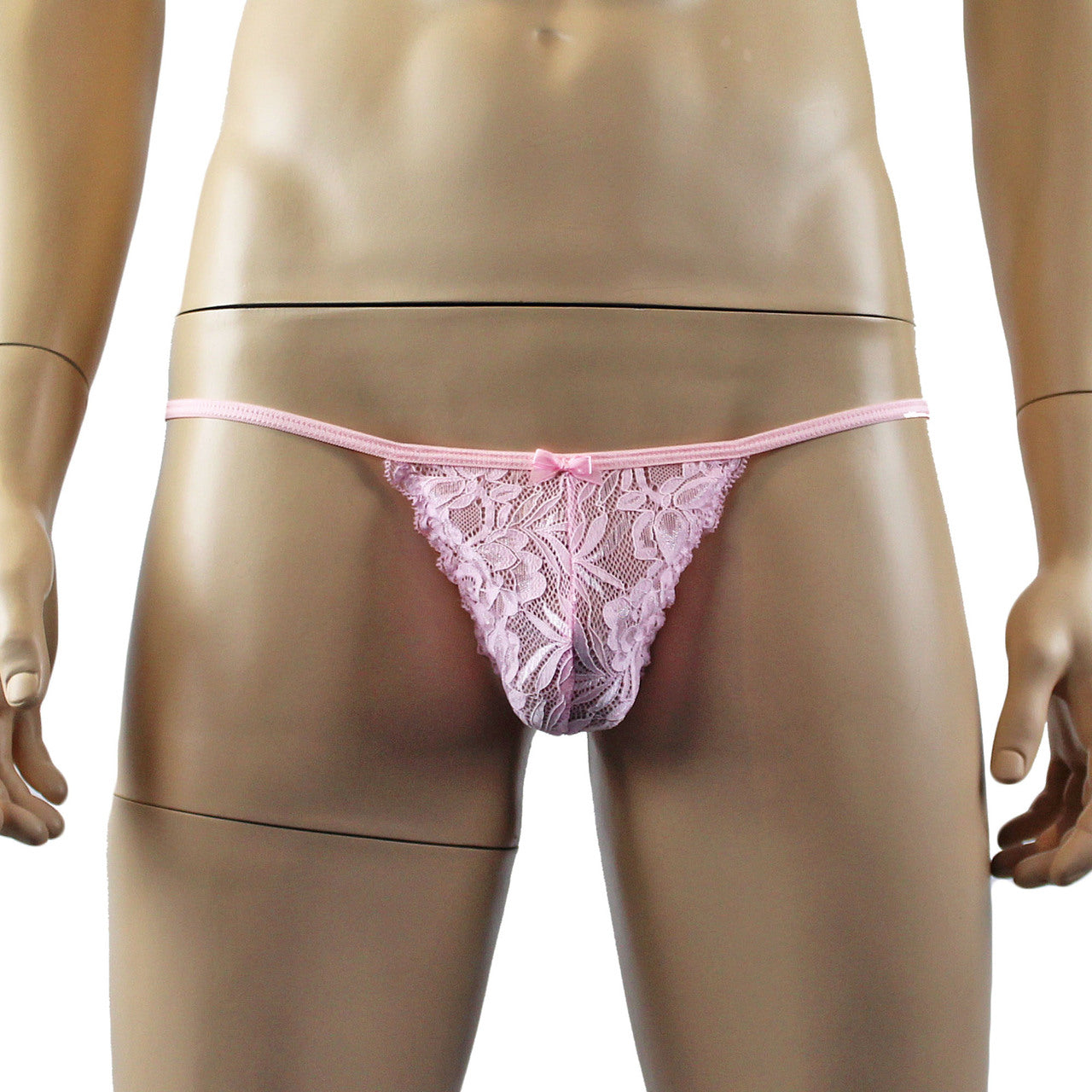 Mens Sexy Lace Pouch G string Panty Male Lingerie (light pink plus other colours)