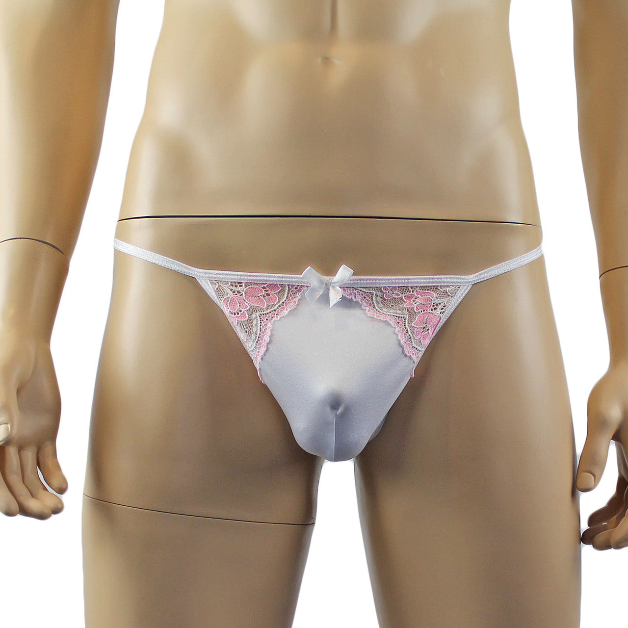 Mens Luxury Stretch G string with Lace Piece Front (pink plus other colours)