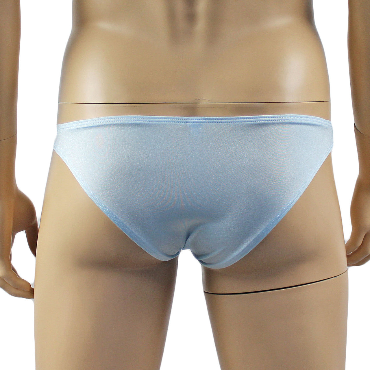 Mens Luxury Spandex & Lace Bra Top and Bikini Brief (light blue plus other colours)