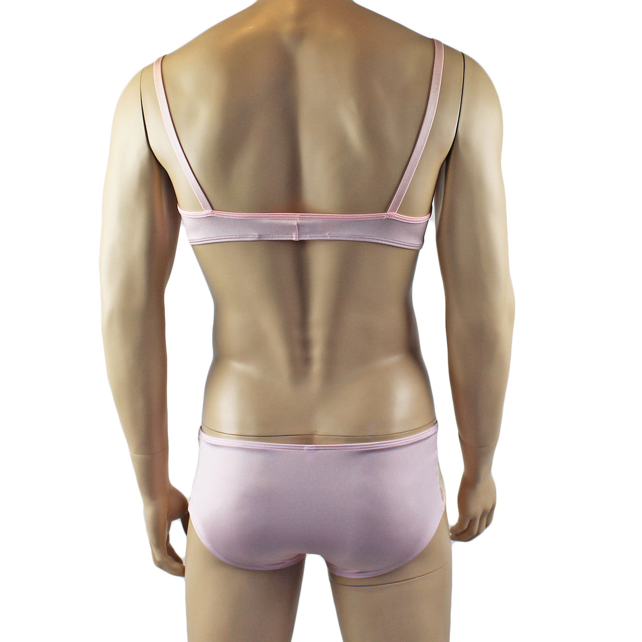 Mens Luxury Bra Top and Bikini Brief (pink plus other colours)