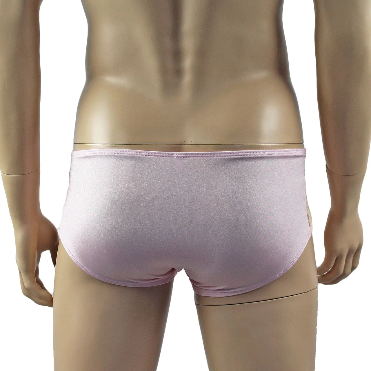 SALE - Mens Luxury Stretch Boxer Brief with Beautiful Lace Pink