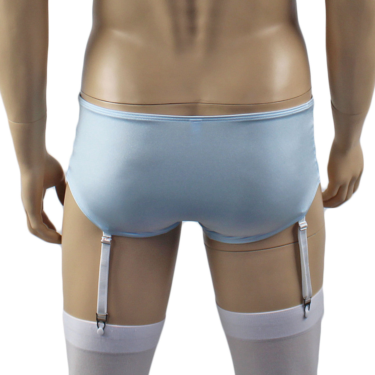 Mens Luxury Boxer Brief with Detachable Garters and Stockings  (light blue plus other colours)