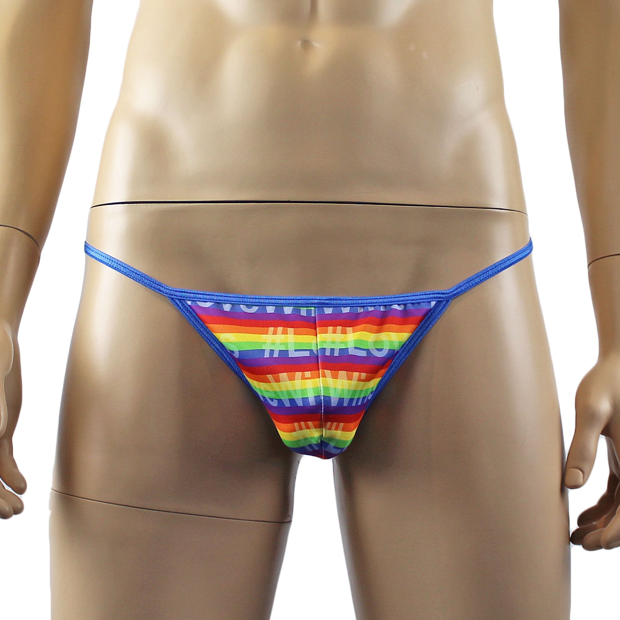 Gay Pride Love Wins Mens Rainbow G string Pouch Underwear