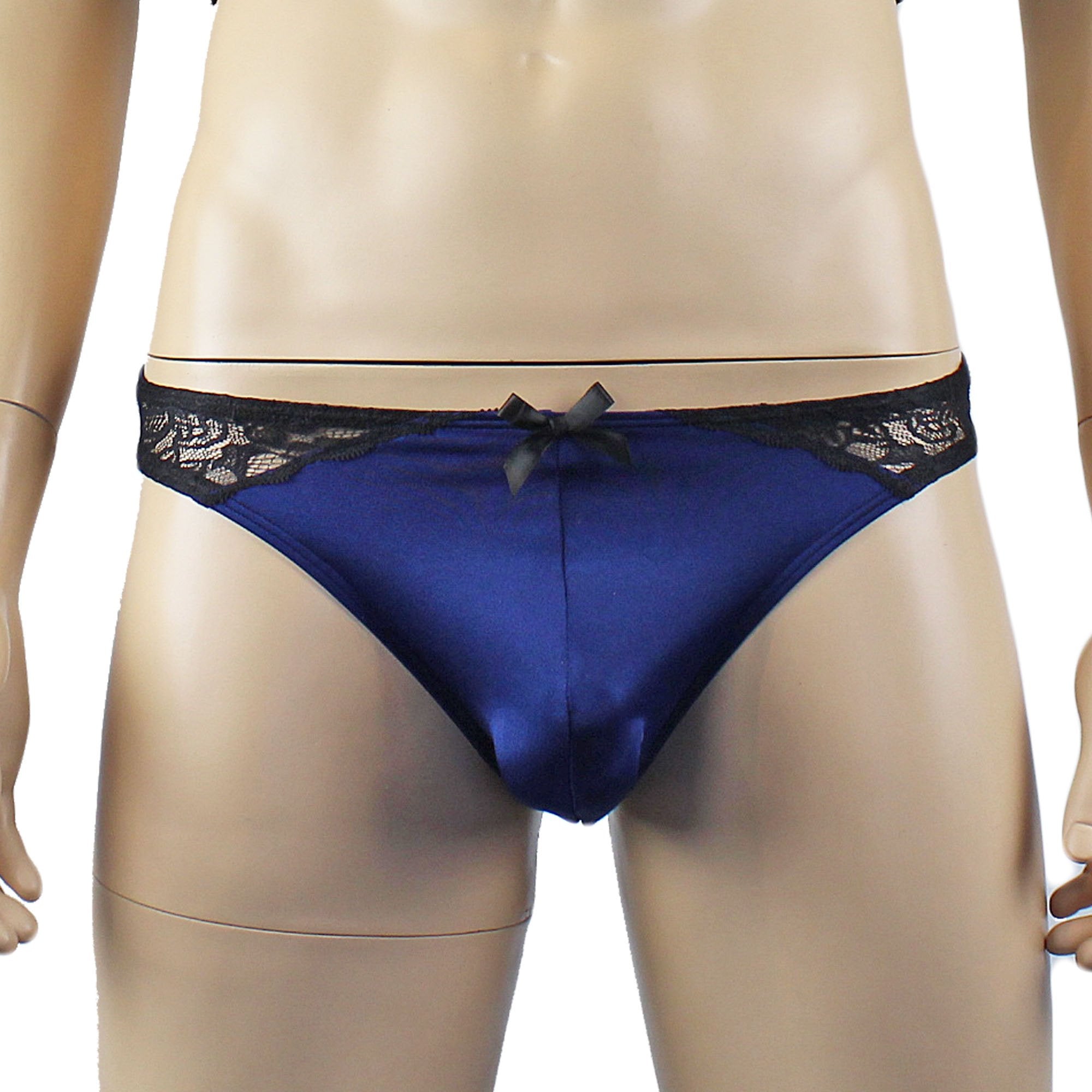 Mens Glamour Spandex Bikini Brief Panty Navy & Black