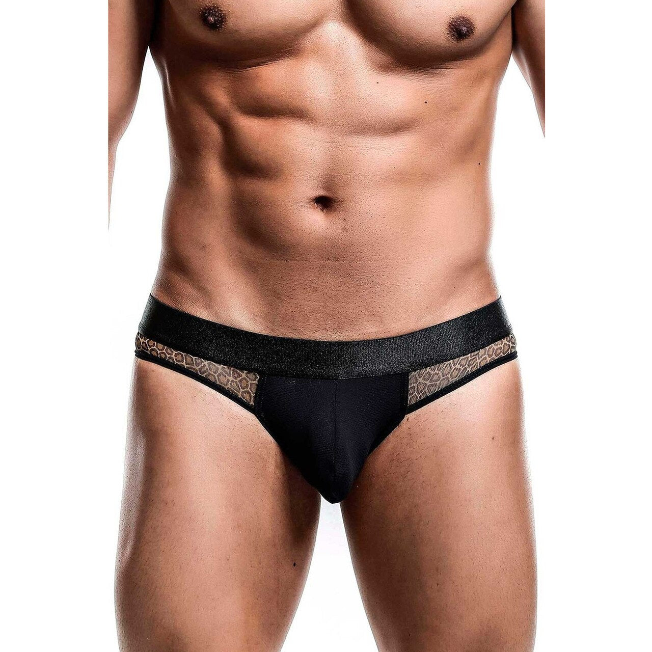 Mens Leopard Print Bottomless Jock Strap
