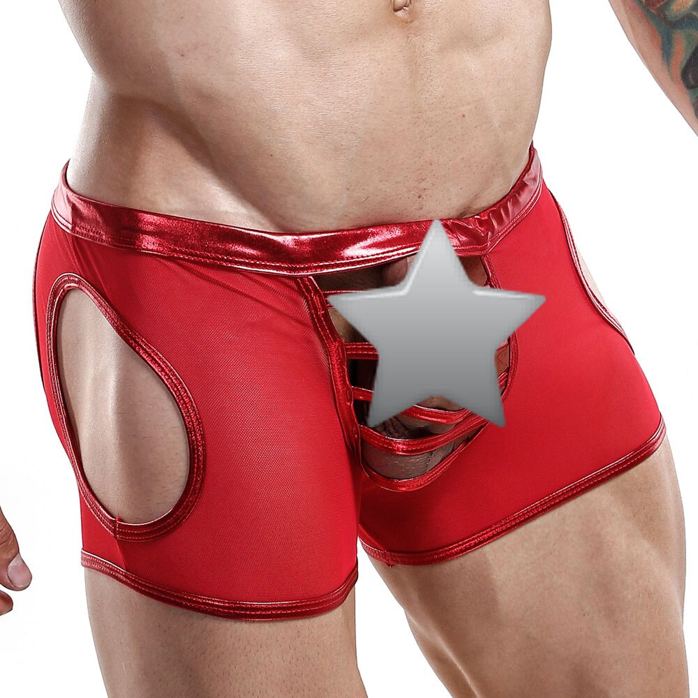 SALE - Mens Mami Jock Mesh Chaps with Open Cage Pouch Red