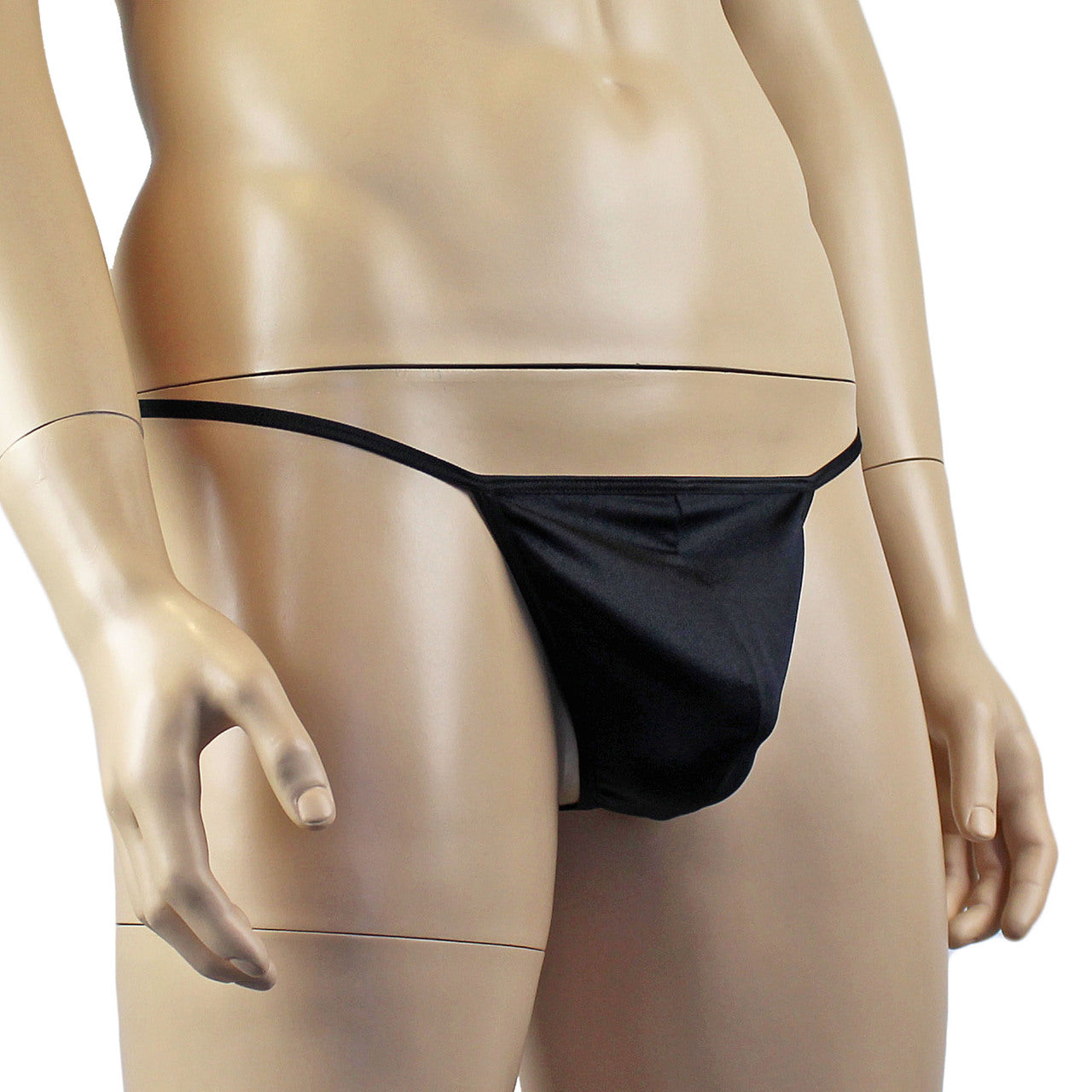 Mens Mick Keep It Simple Lycra Pouch G string Black with Thin Elastic Black
