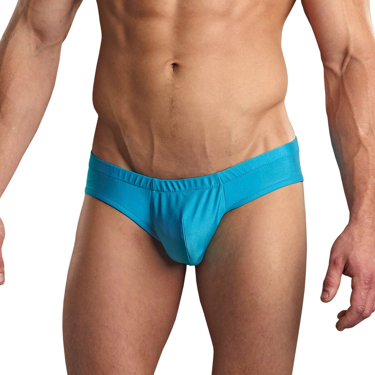 SALE - Mens Spandex Lycra Shirred Manty Briefs Turquoise