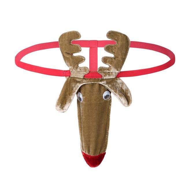 XMAS  GIFT - Mens Male Fun Lingerie Christmas Reindeer Pouch G string
