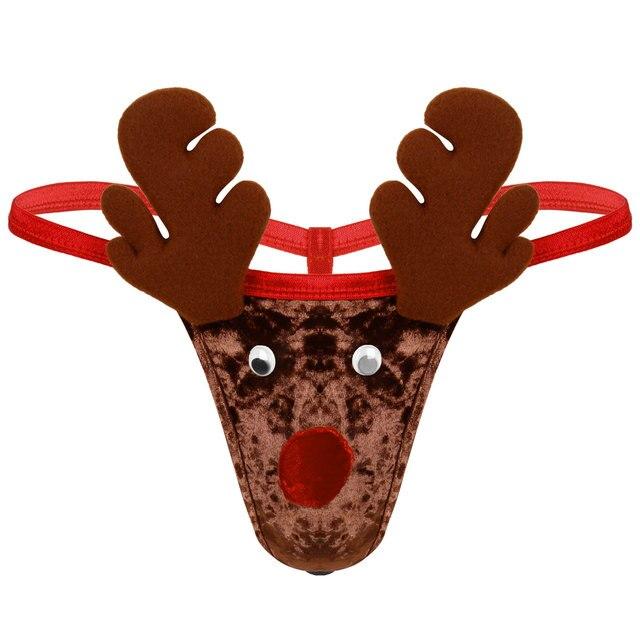 SALE - XMAS GIFT - Mens Christmas Rudolf the Red Nosed Reindeer Pouch Thong