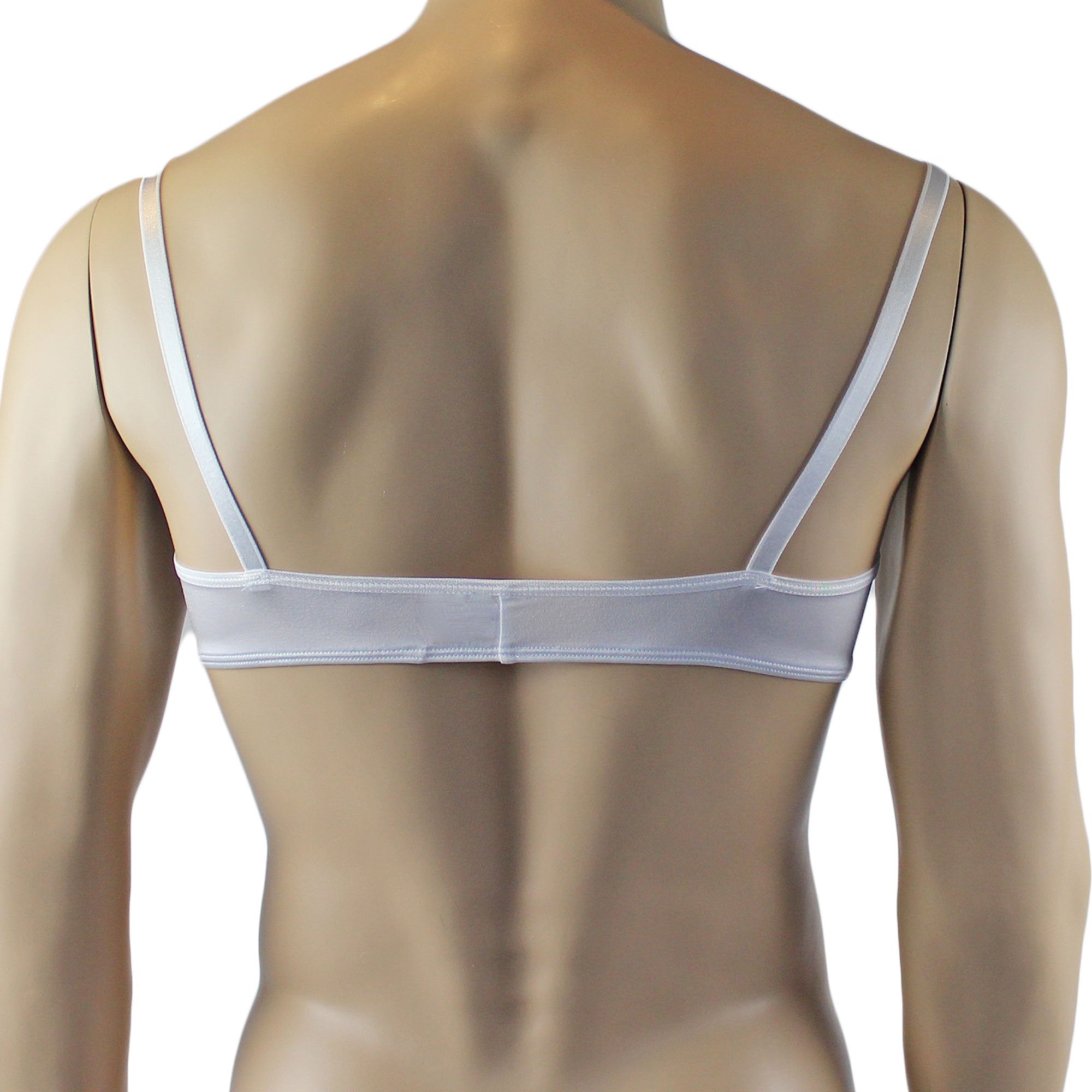 Male Romance Stretch Spandex Bra for Lingerie Men White or Black