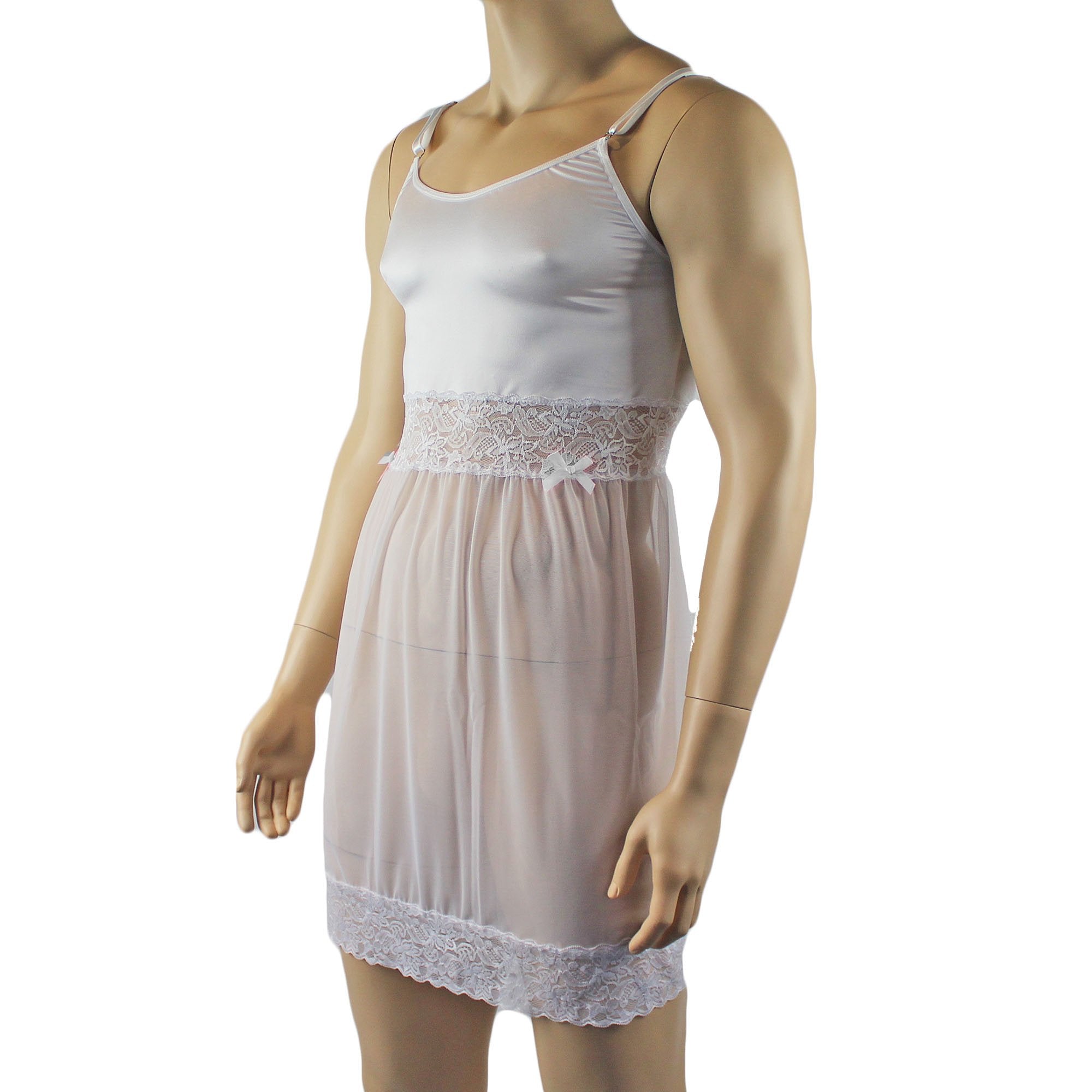 Male Romance Lingerie Nightwear Chemise White or Black