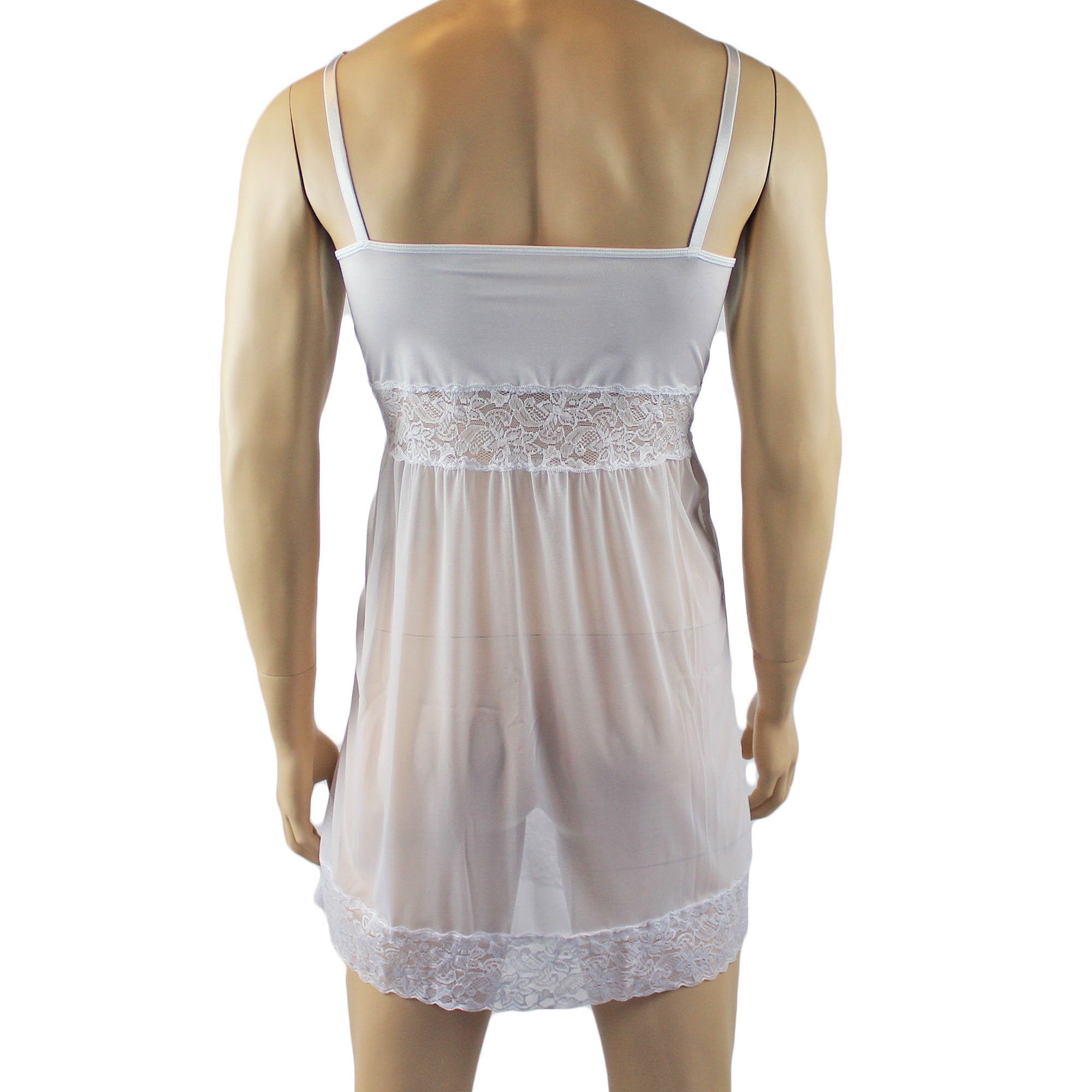 Male Romance Lingerie Nightwear Chemise White or Black