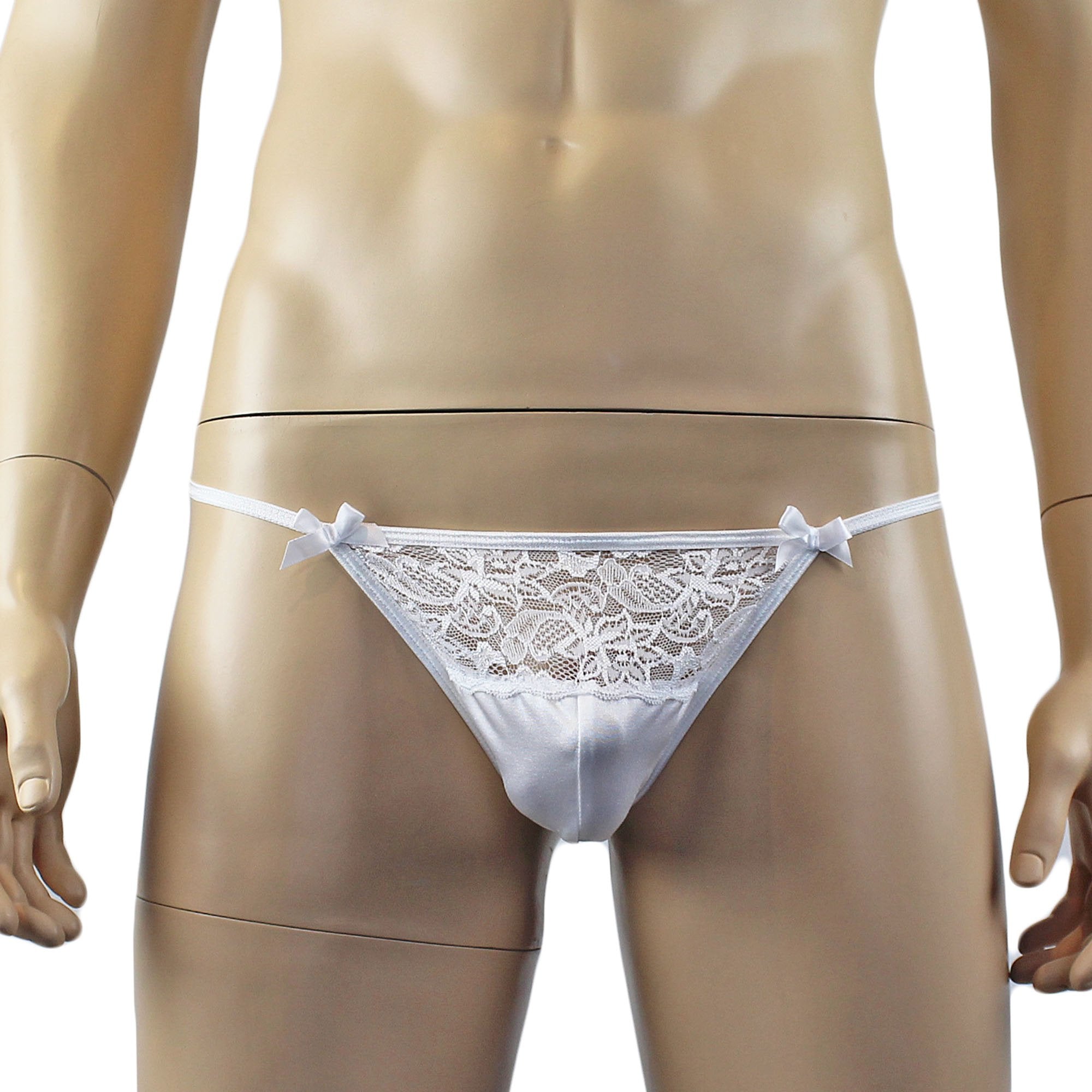 Male Romance Stretch Spandex Mini Babydoll Camisole & G string for Lingerie Men White or Black