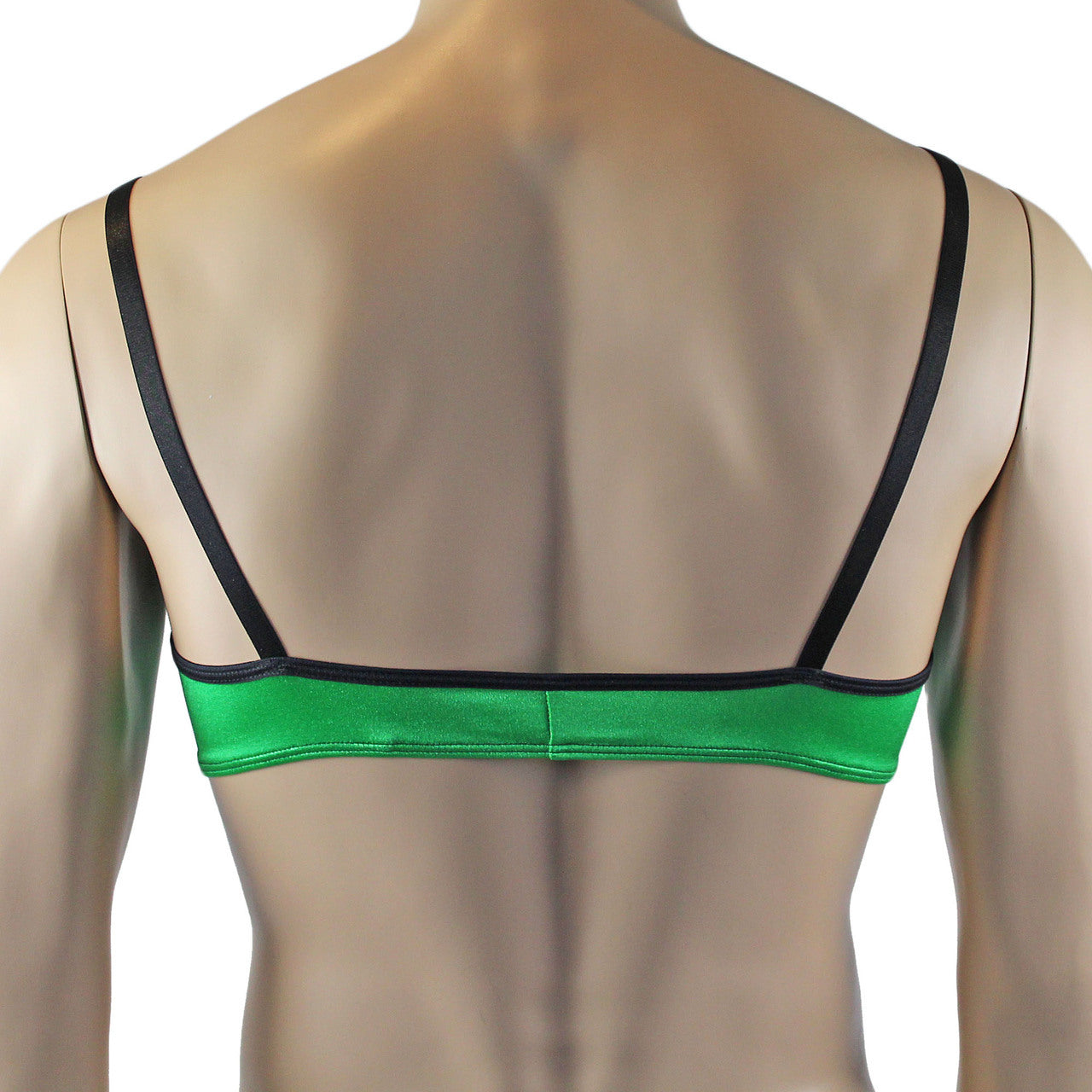 Mens Risque Bra Top and Thong (green and black plus other colours)