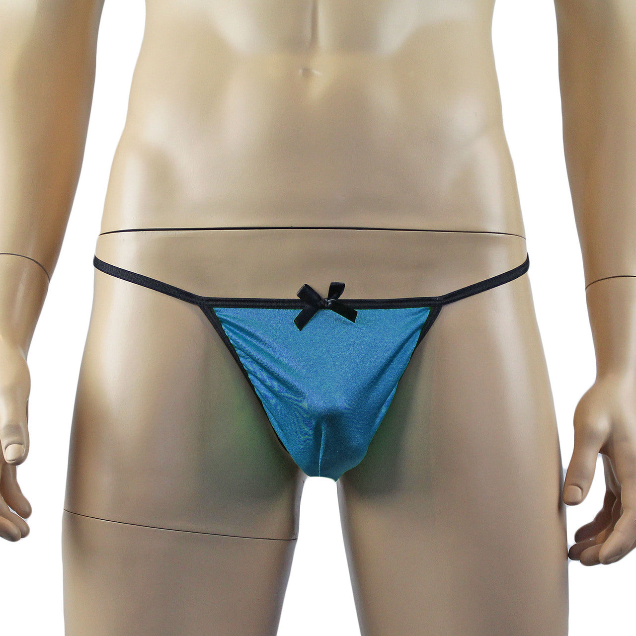 Mens Risque Camisole Mini Dress Chemise, G string & Stockings (teal black plus other colours)