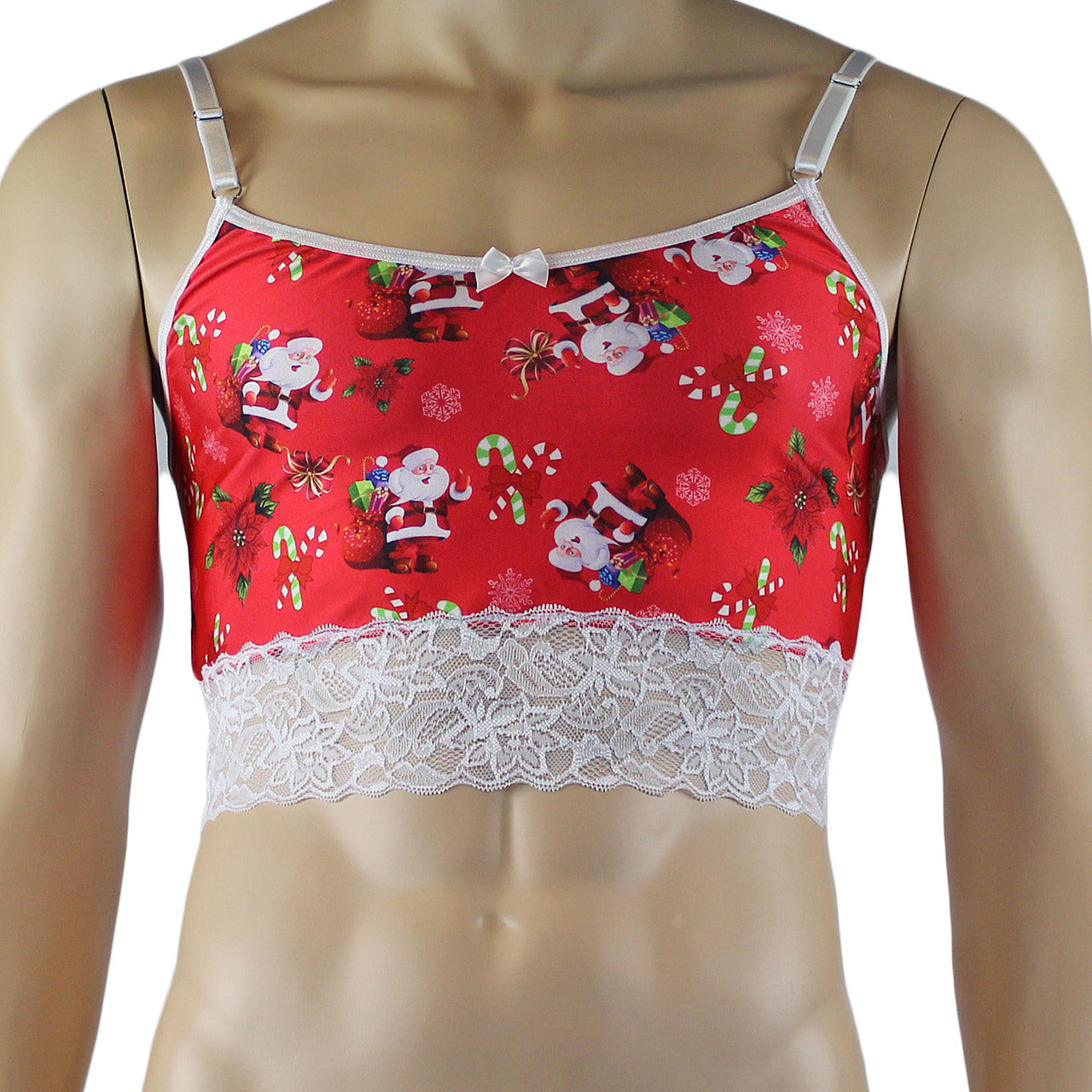 Mens Christmas Santa Camisole Crop Top Lingerie