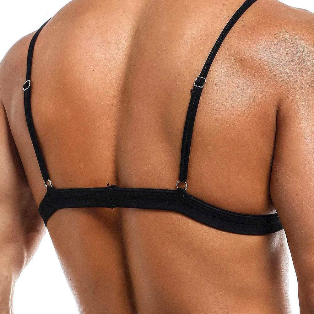 JCSTK - Mens Secret Male SMA012 Lace Bra Top with Lace-up Front Black