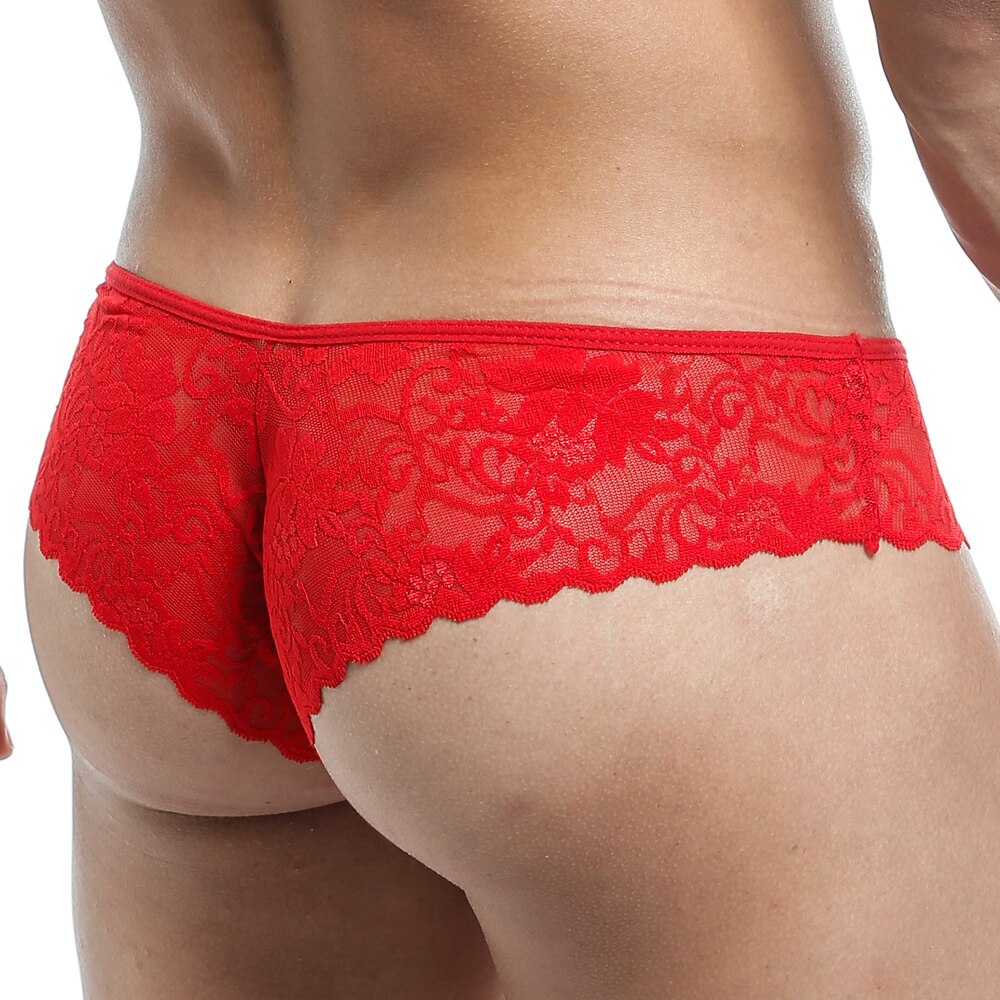 JCSTK - Mens Secret Male SMI022 Mesh and Lace Panty Red