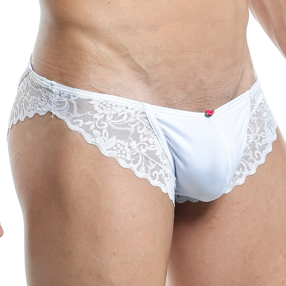 SALE - Mens Secret Male Lingerie Bikini Briefs White