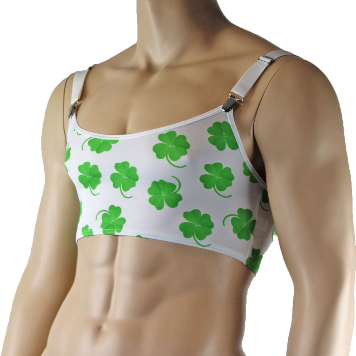 Mens and Womens St Patricks Day Lucky 4 Leaf Clover Crop Top