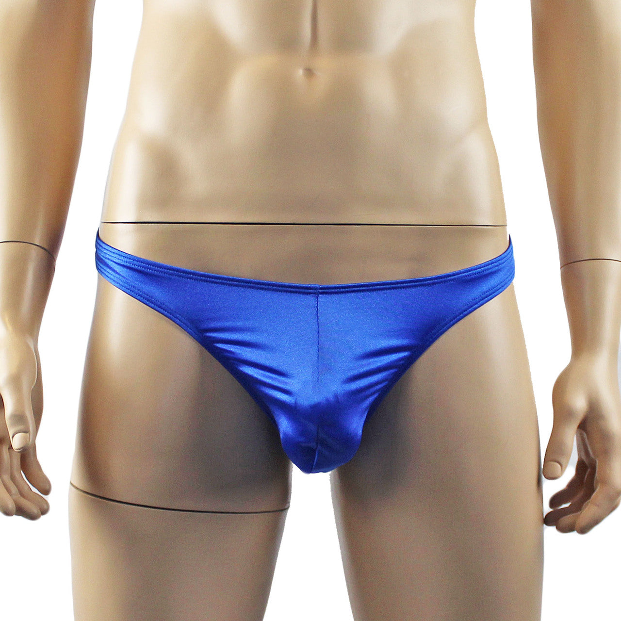 Mens Silky Satin Bra Top and Thong Lingerie (blue plus other colours)