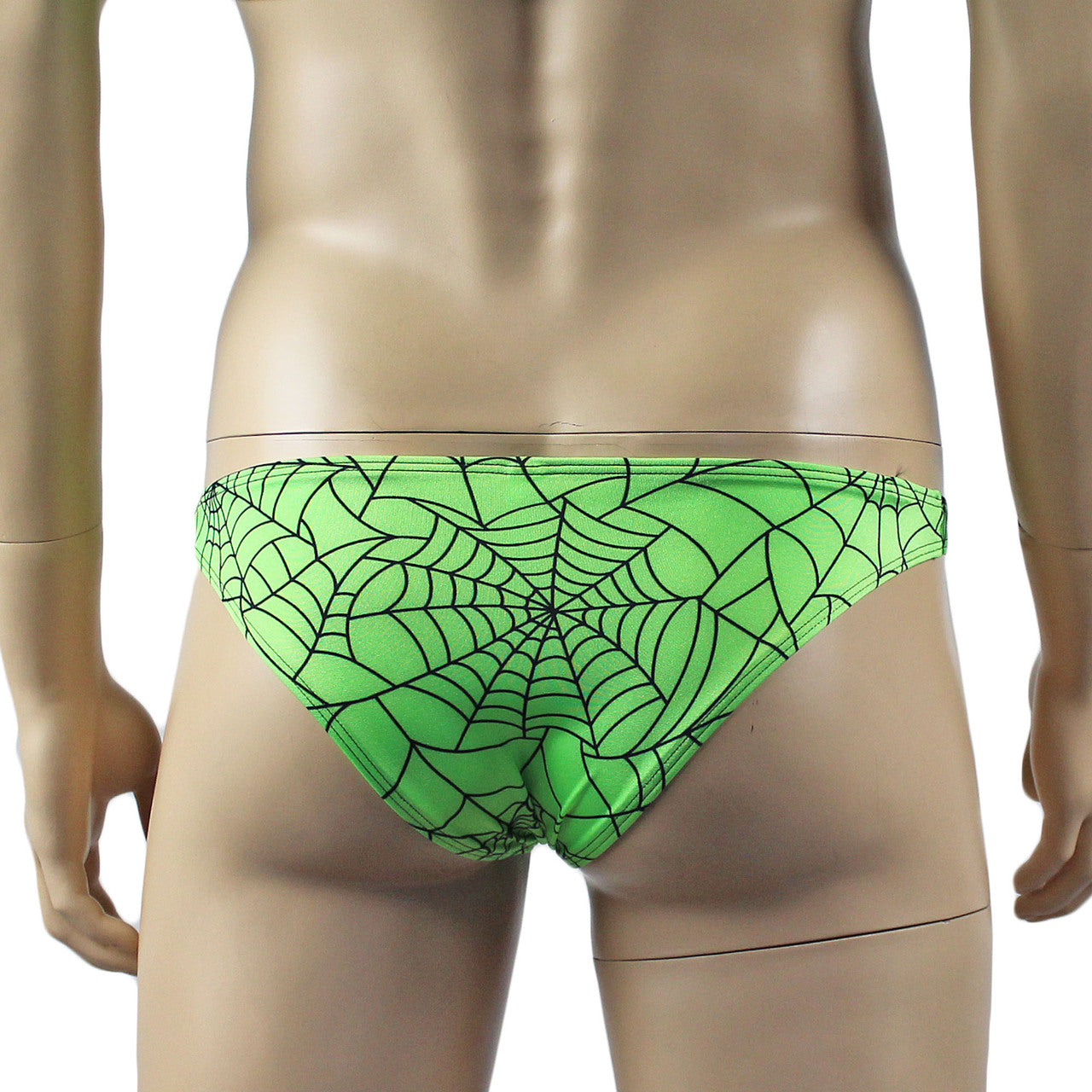 Mens Halloween Spooky Spider Web Camisole Bra Top & Bikini Brief (lime & pink colours)