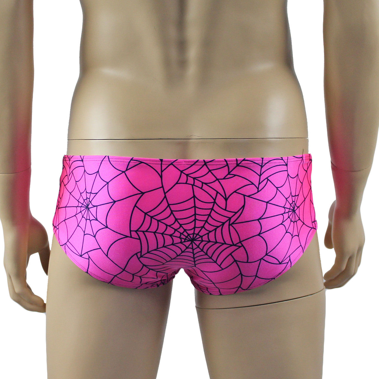Mens Halloween Spooky Spider Web Mini Boxer Brief (pink & lime colours)