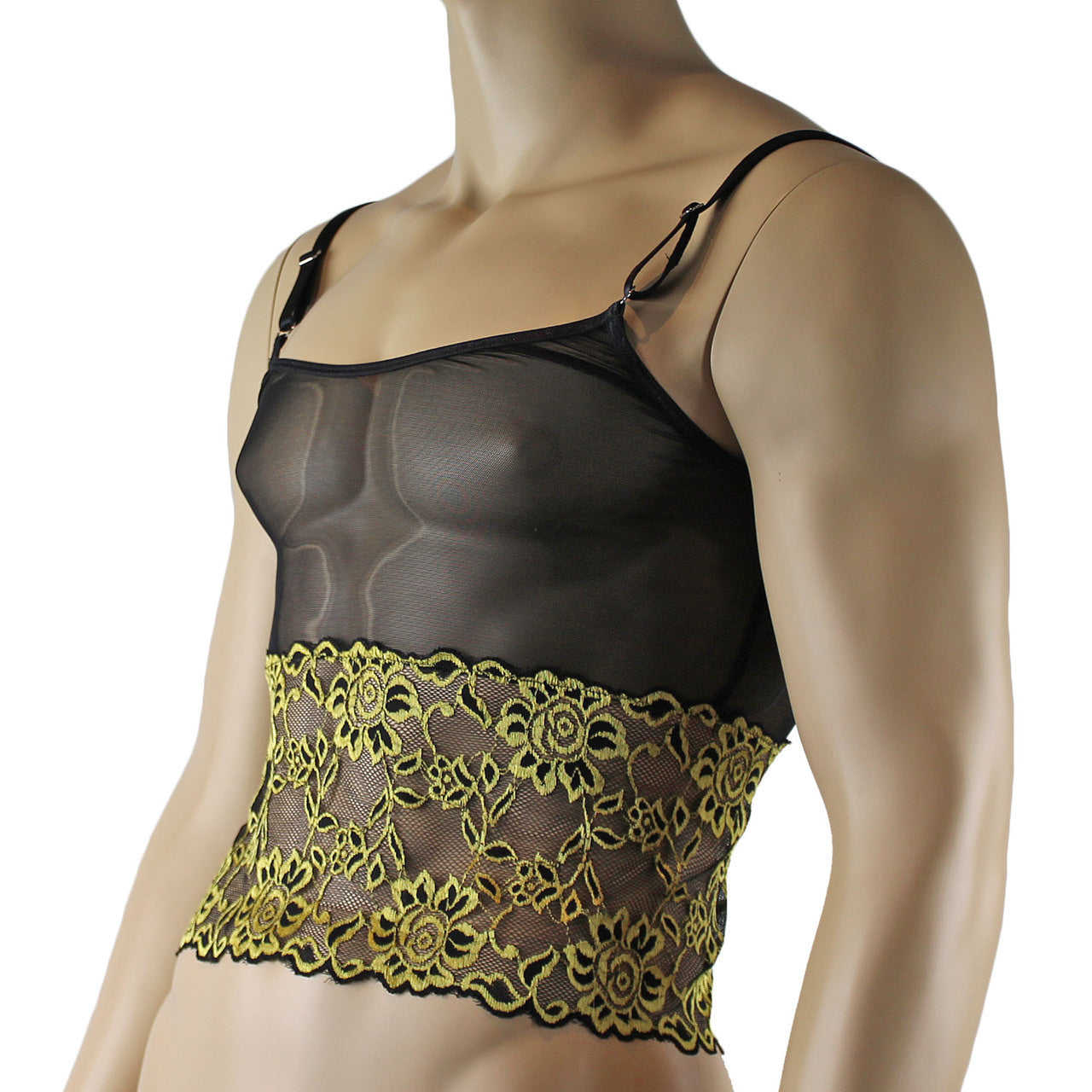 Mens Mesh and Lace Camisole (gold plus other colours)