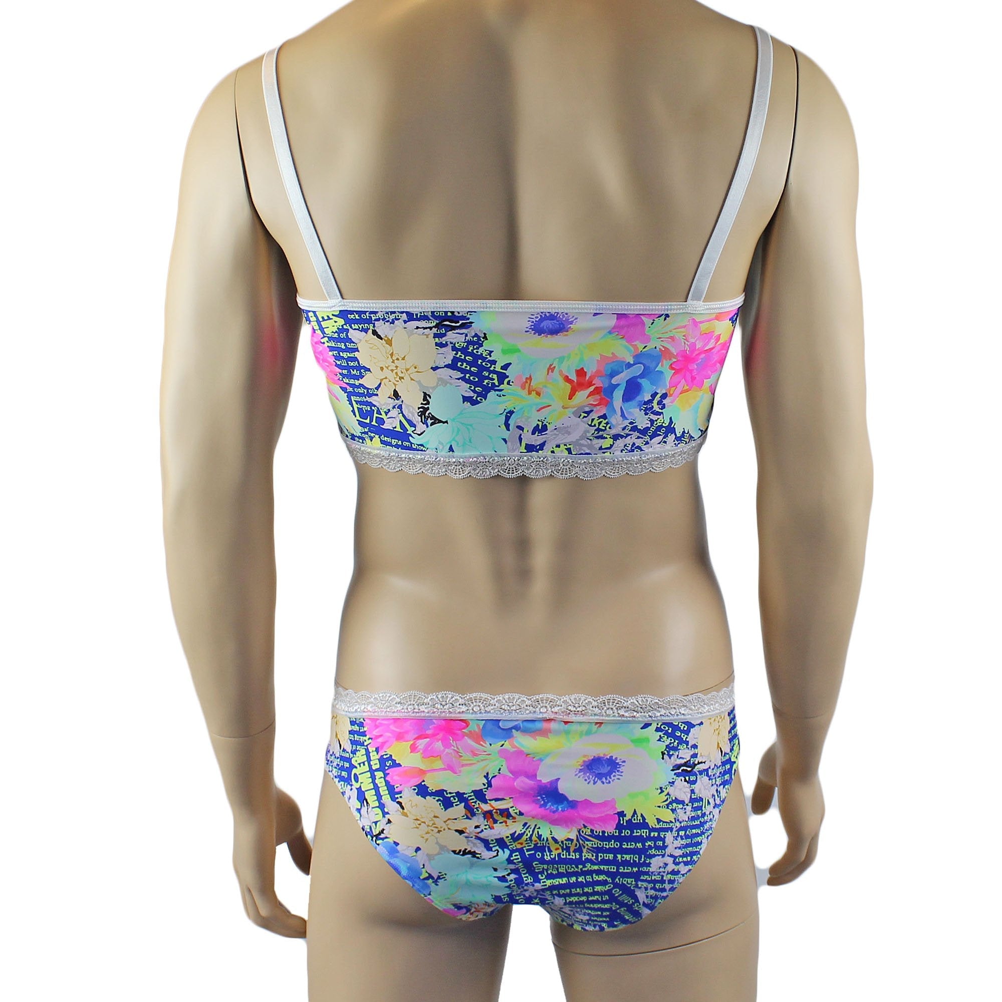 Mens Suzanne Floral Camisole Crop Top & Bikini Brief