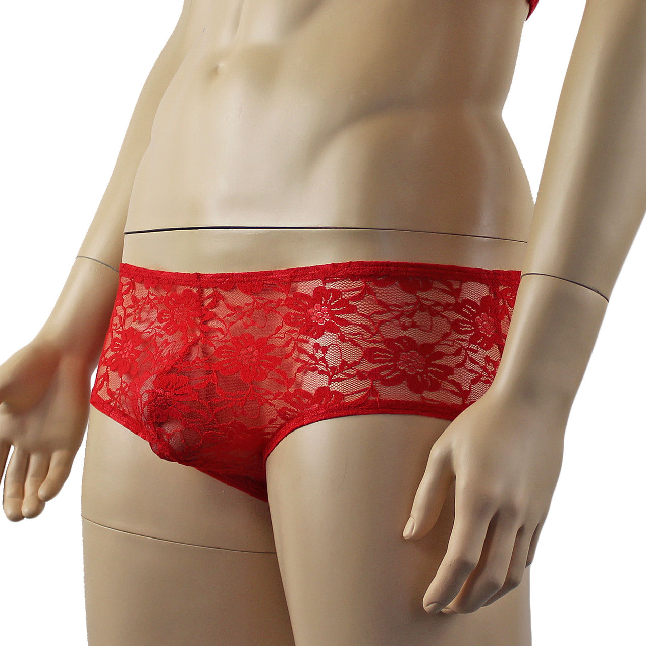 Mens Lingerie Stretch Lace  Male Panty Bikini Brief (red plus other colours)
