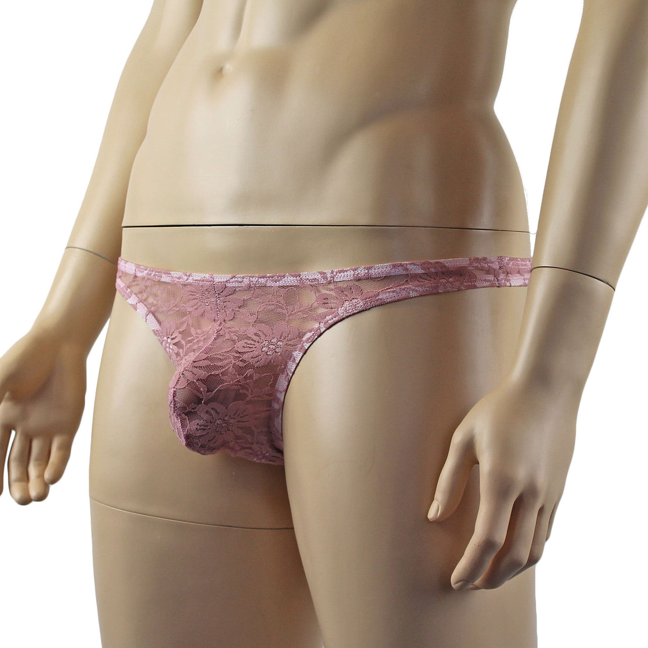 Mens Lingerie Lace Thong G string (dusty pink plus other colours)