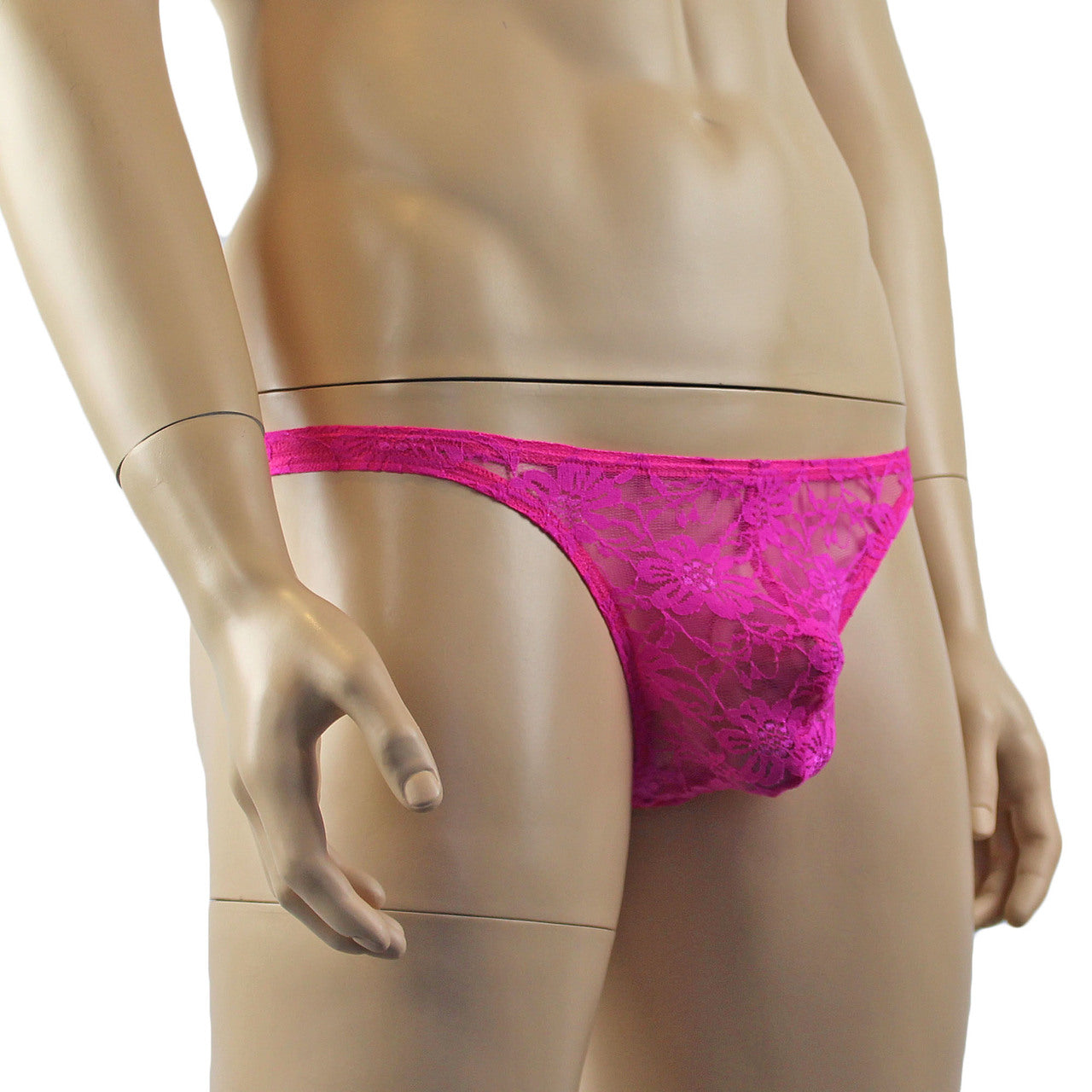 Mens Lingerie Lace Thong G string (neon pink plus other colours)