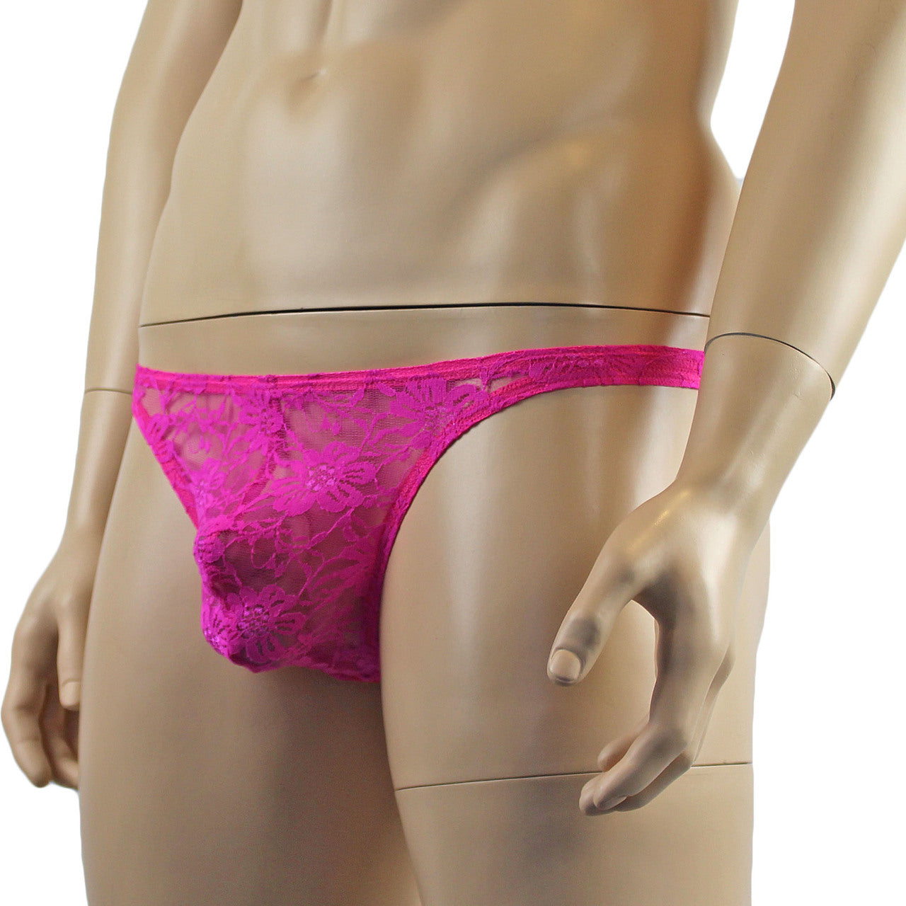 Mens Lingerie Lace Thong G string (neon pink plus other colours)