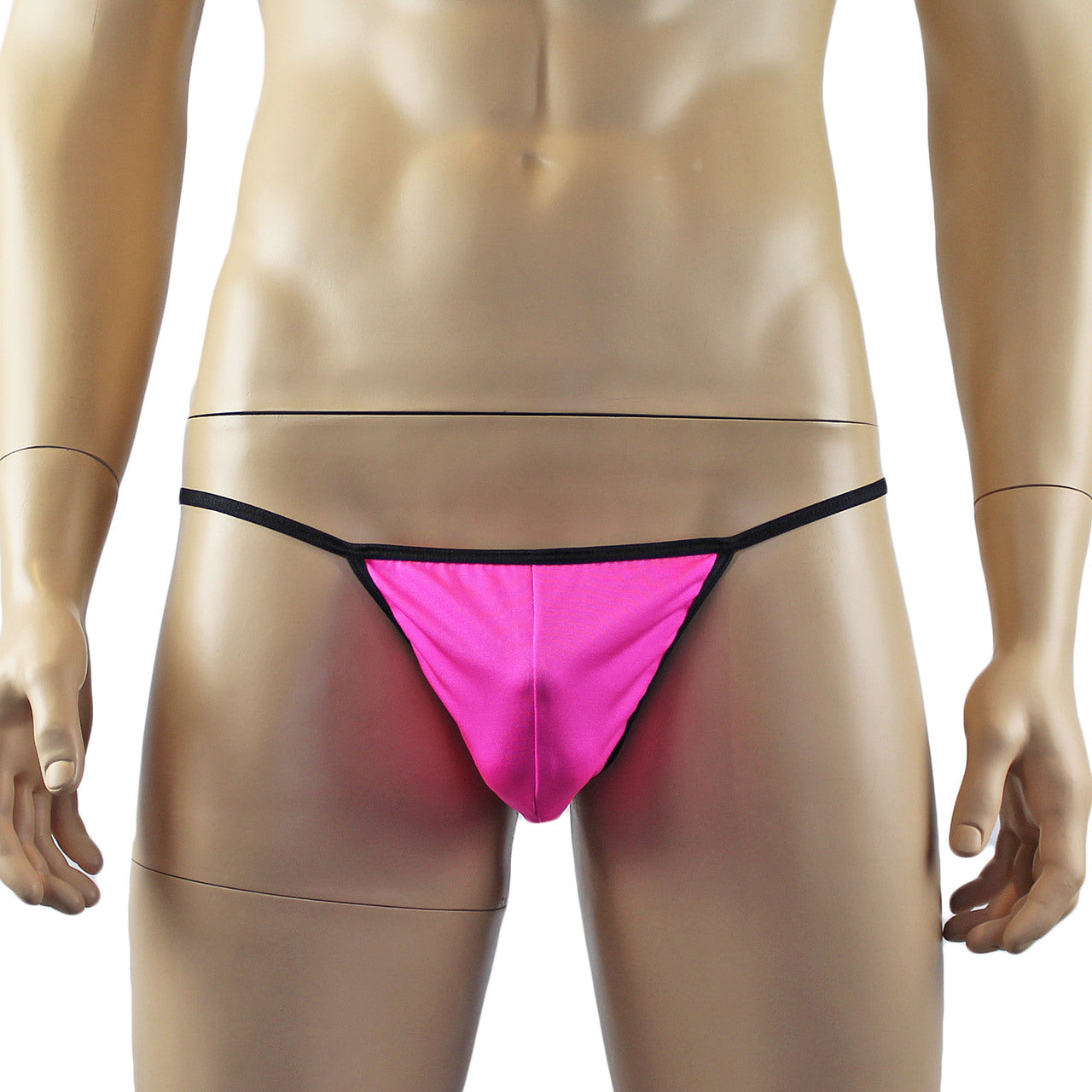 Mens Lingerie Pouch G string with Triangle Back & Bow (hot pink plus other colours)