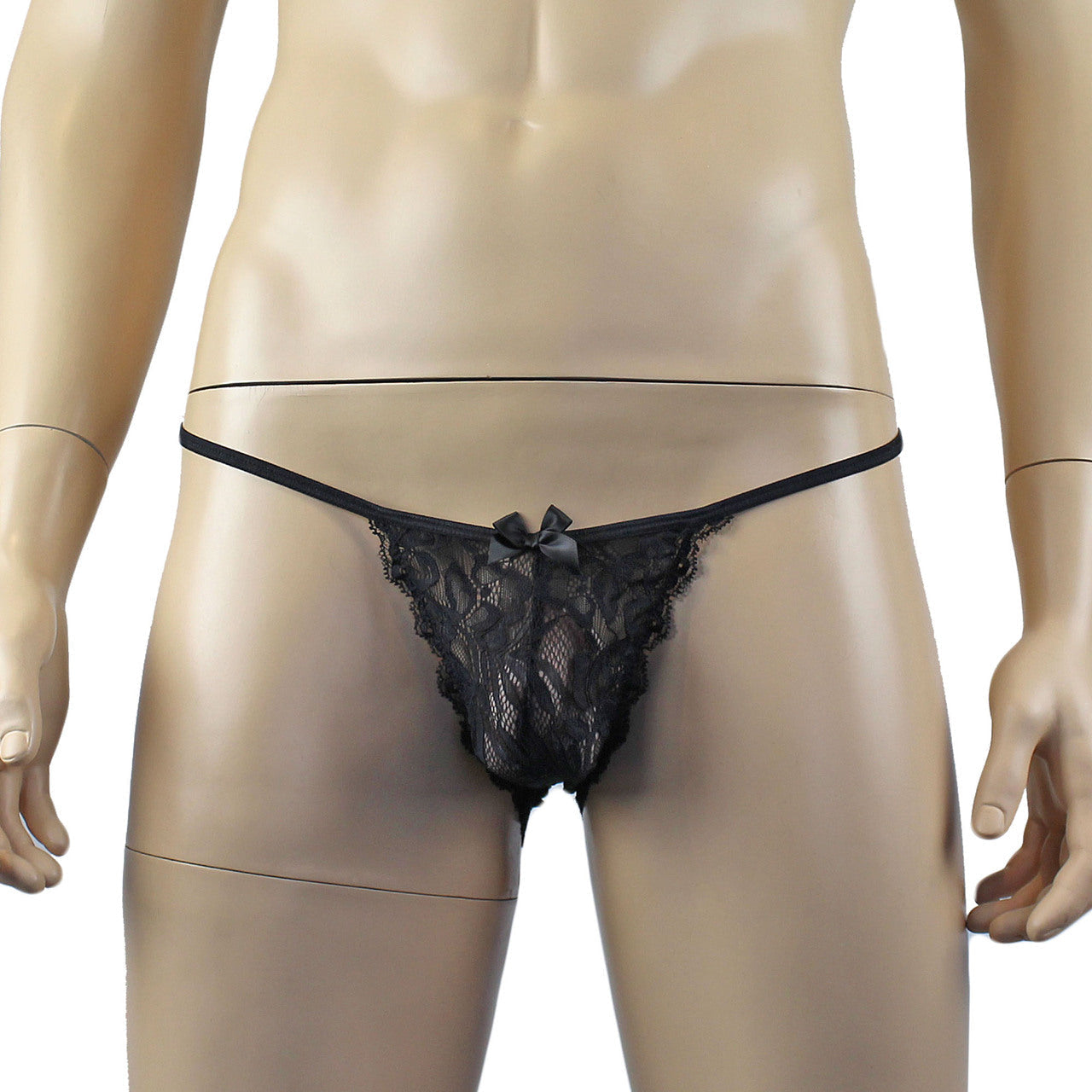 Mens Sexy Lace OPEN BACK Bikini Brief, Male Panties (black plus other colours)