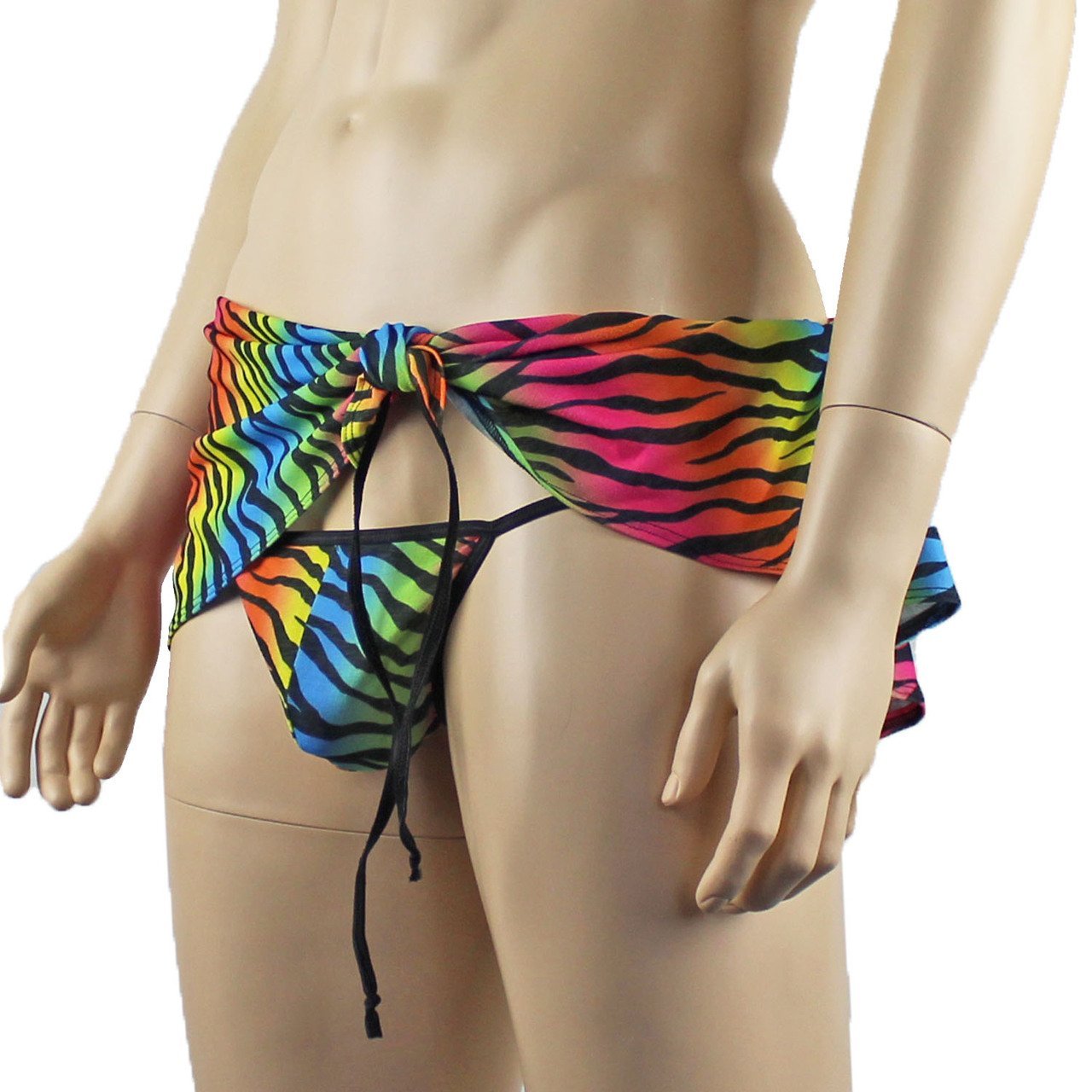 Mens Zebra Gay Pride Festival Sarong, Loin Cloth & G string